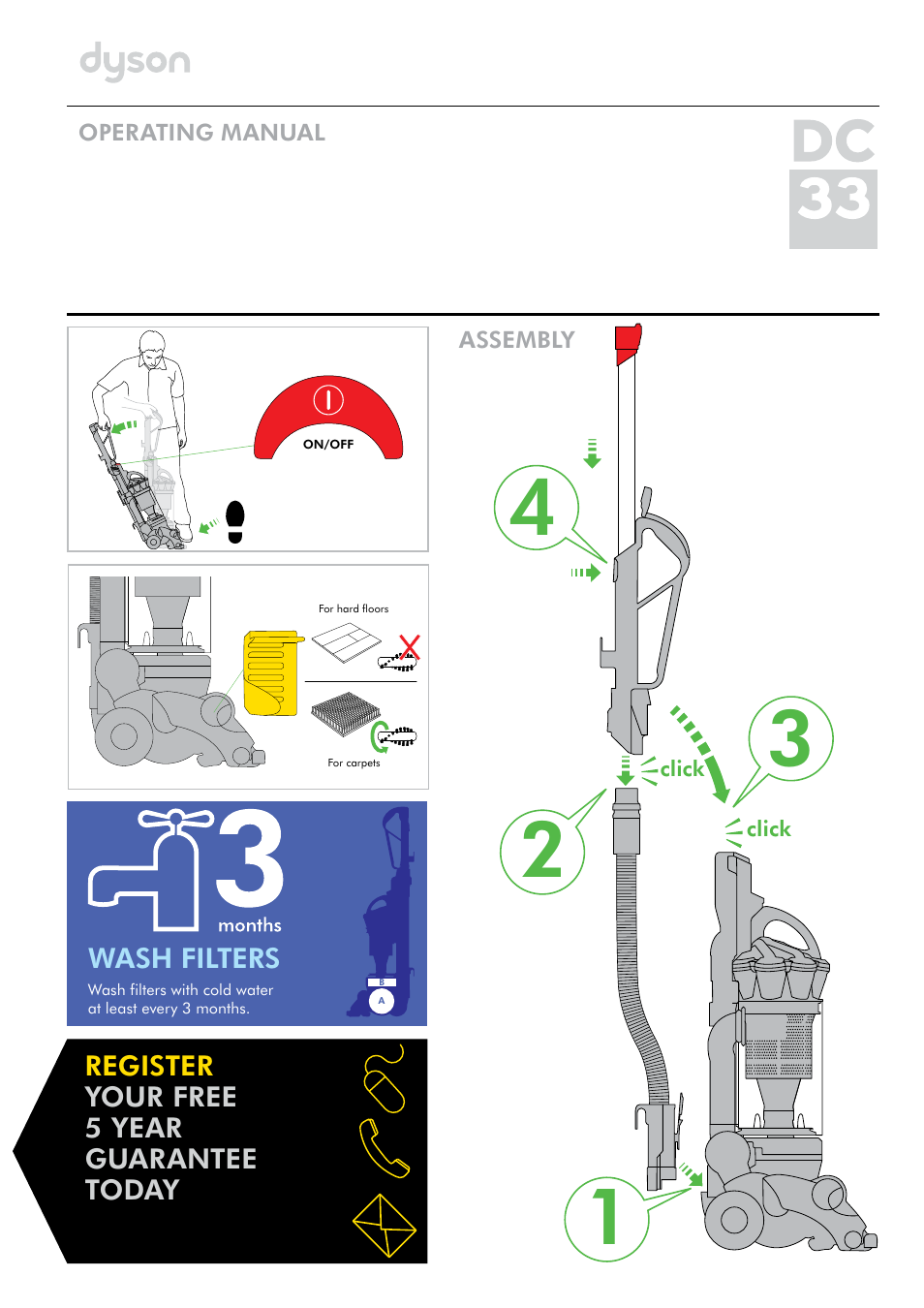 DYSON DC 33 User Manual | 7 pages