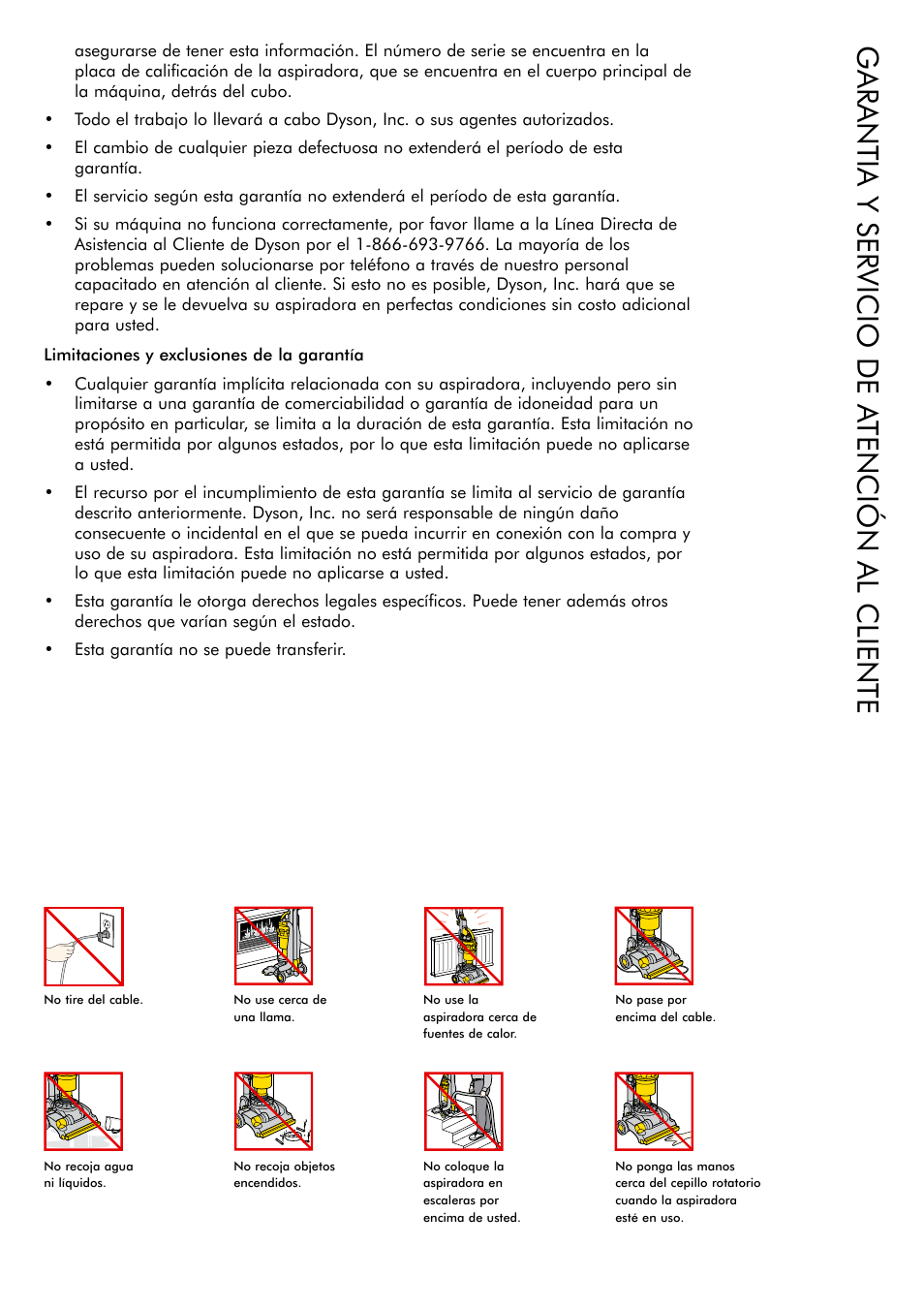 Garantia y servicio de atención al cliente | DYSON DC 17 User Manual | Page 14 / 16