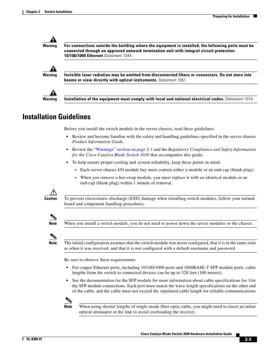 Installation guidelines | Cisco 3030 User Manual | Page 31 / 72