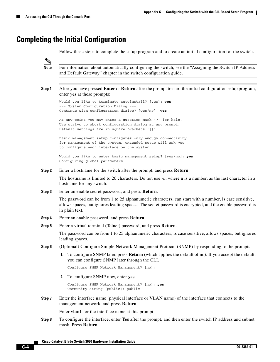 Completing the initial configuration | Cisco 3030 User Manual | Page 66 / 72