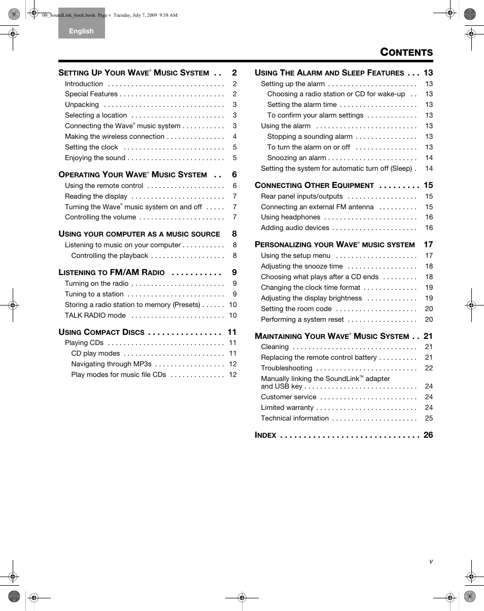 Bose Wave Music System-soundlink User Manual | Page 5 / 32