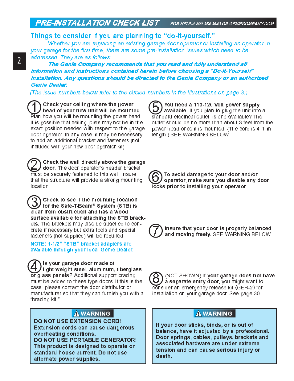 Things to consider if you are planning to, Do-it-yourself | Genie Pro max PMX-IC B Series User Manual | Page 2 / 32