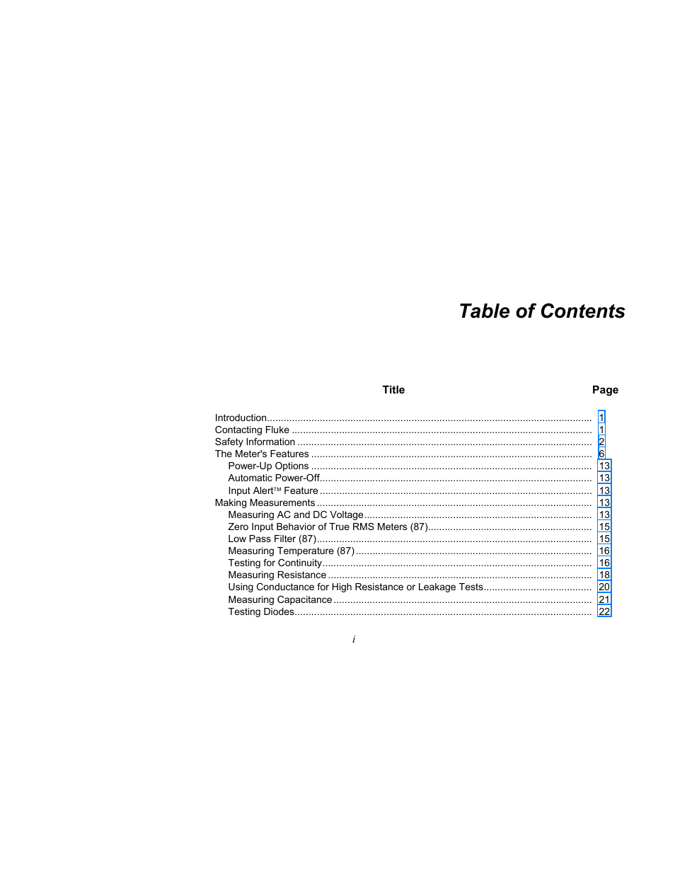 Fluke 87 V User Manual | Page 3 / 60