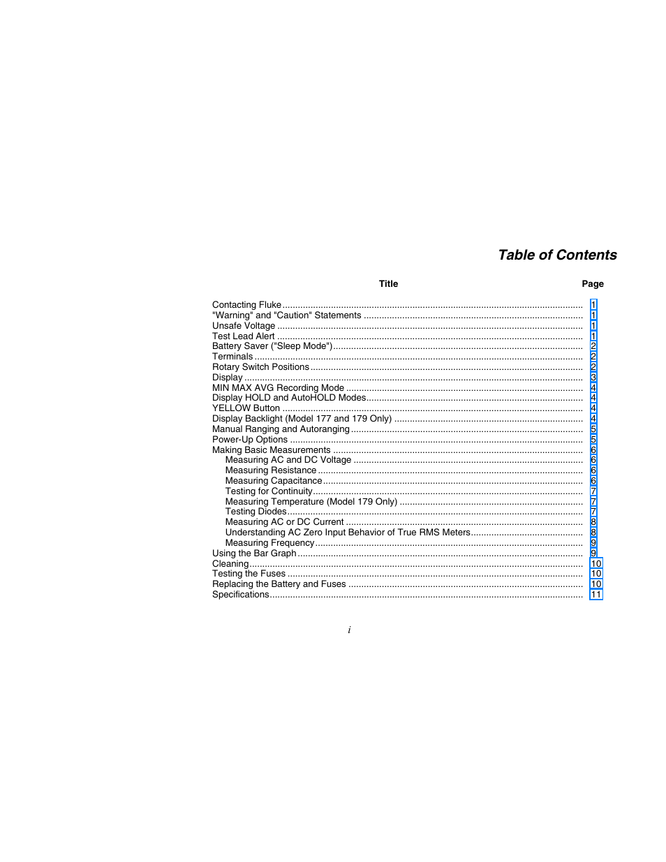 Fluke 179 User Manual | Page 3 / 18