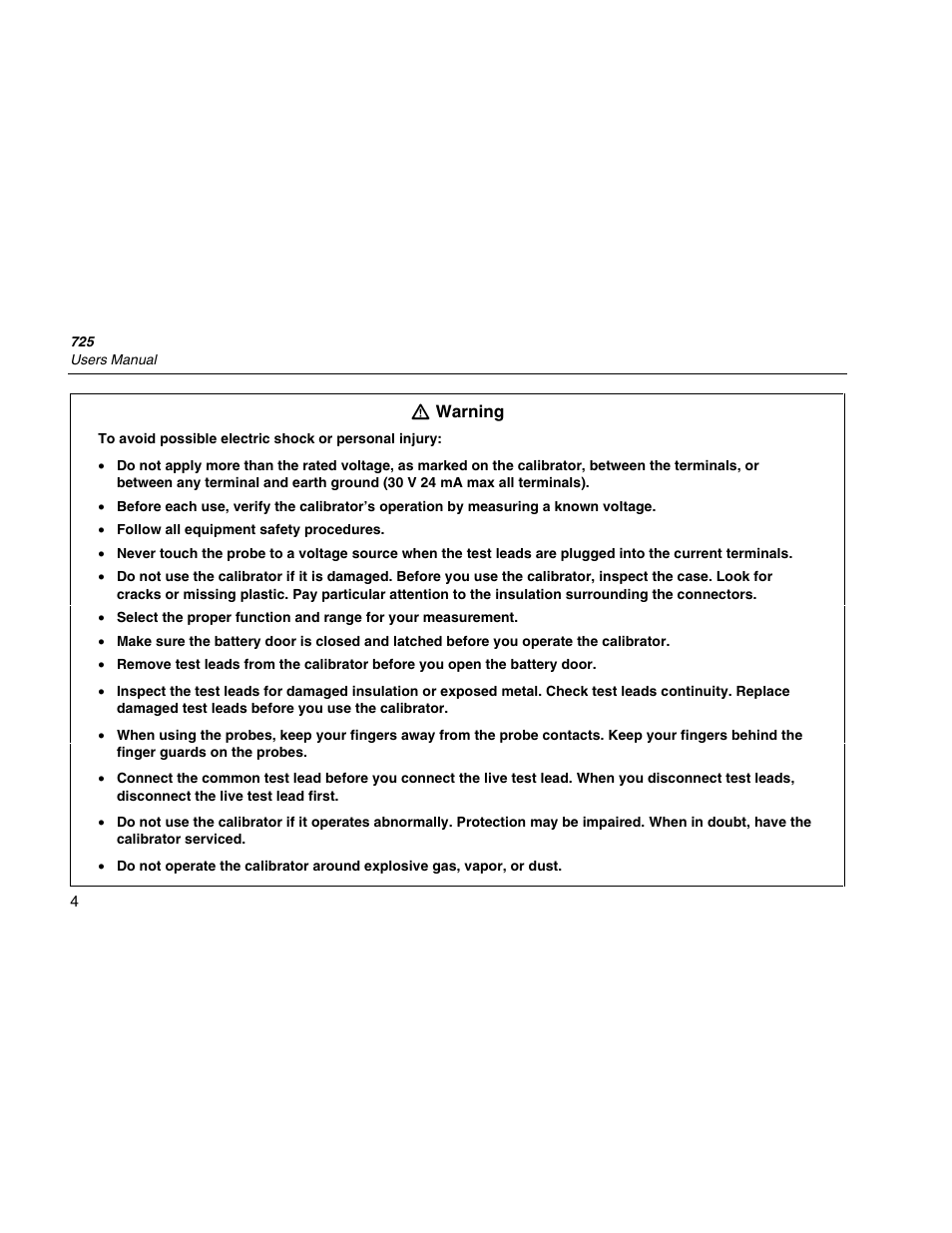 Fluke 725 User Manual | Page 14 / 72
