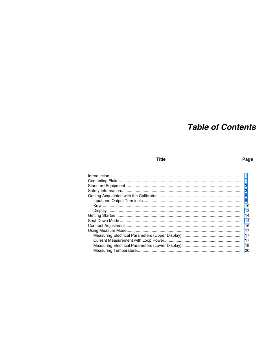 Fluke 725 User Manual | Page 3 / 72