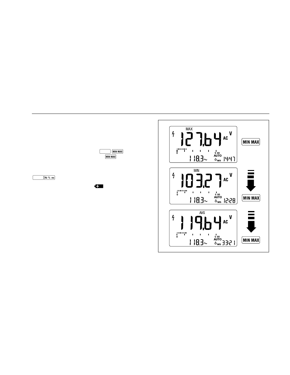 Using fast mn mx | Fluke 189 User Manual | Page 35 / 96