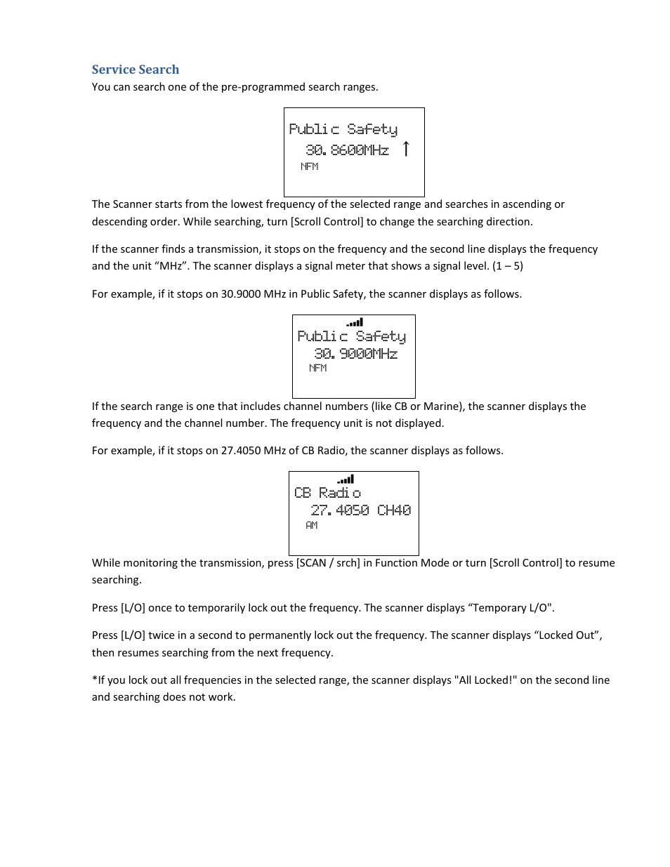 Service search | Uniden BCD396XT User Manual | Page 146 / 273