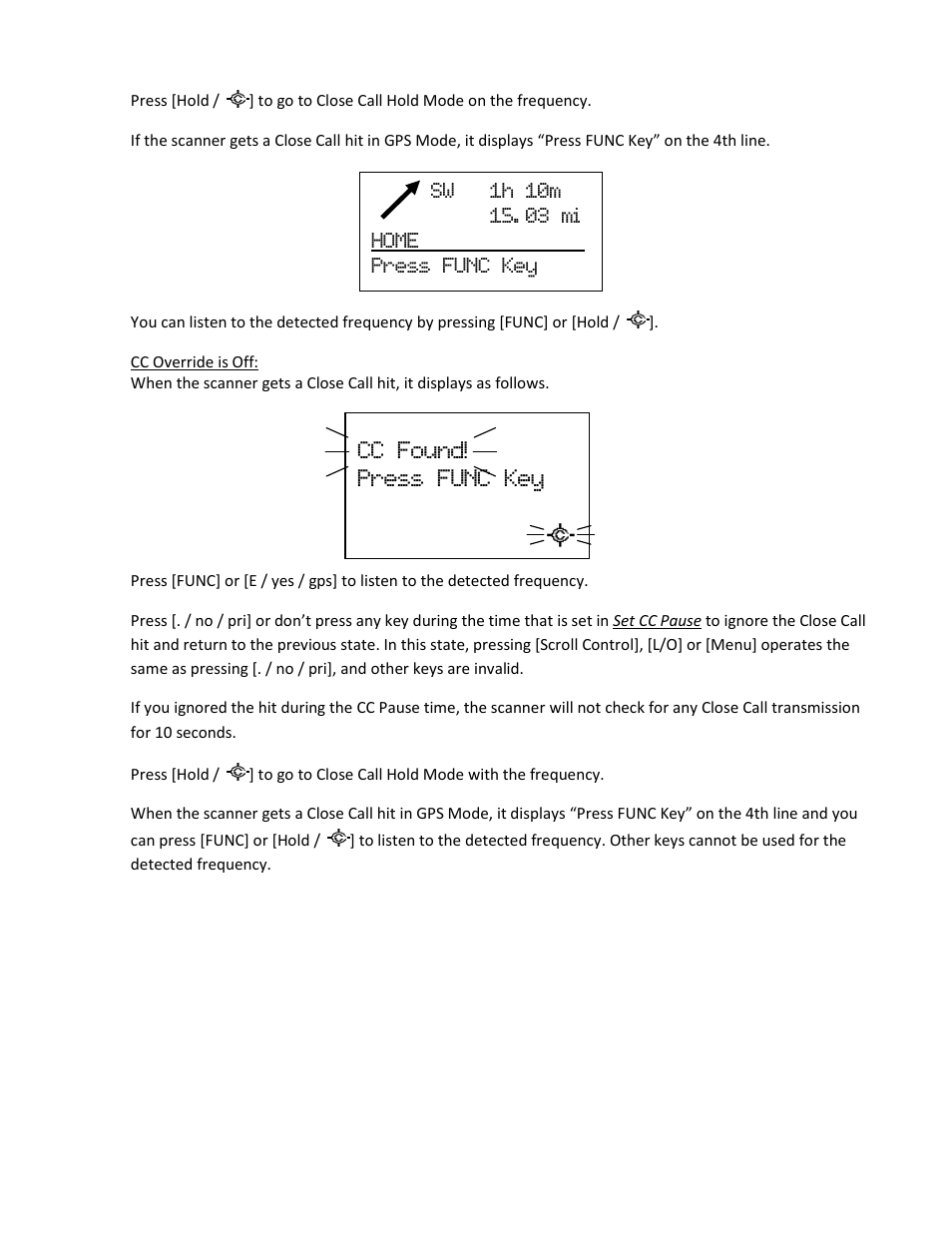 Cc found! press func key | Uniden BCD396XT User Manual | Page 158 / 273