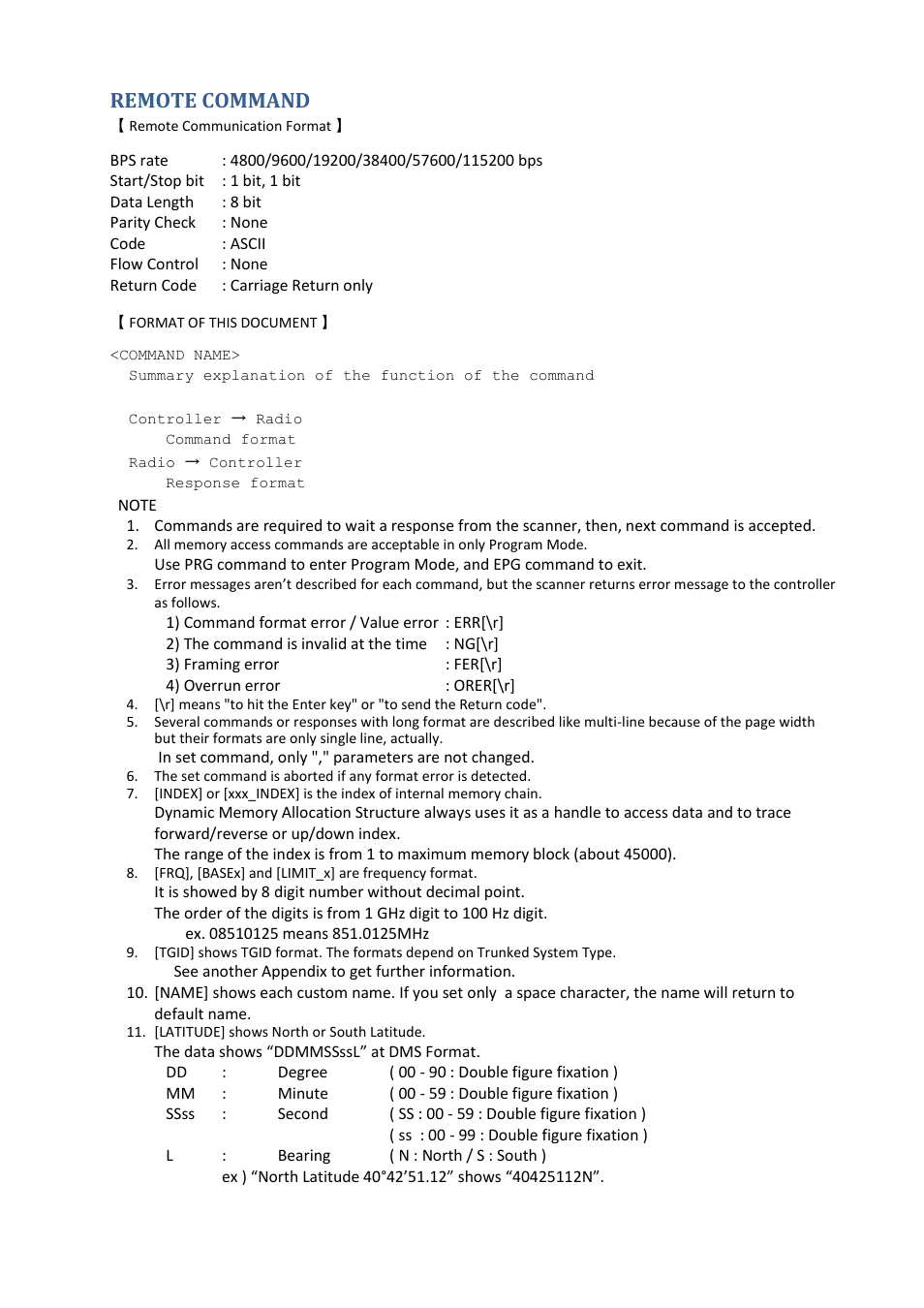 Remote command | Uniden BCD396XT User Manual | Page 220 / 273