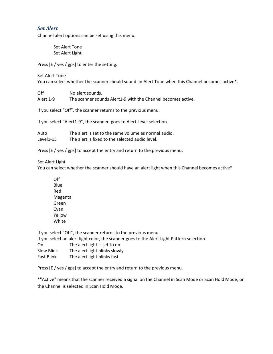 Set alert | Uniden BCD396XT User Manual | Page 65 / 273