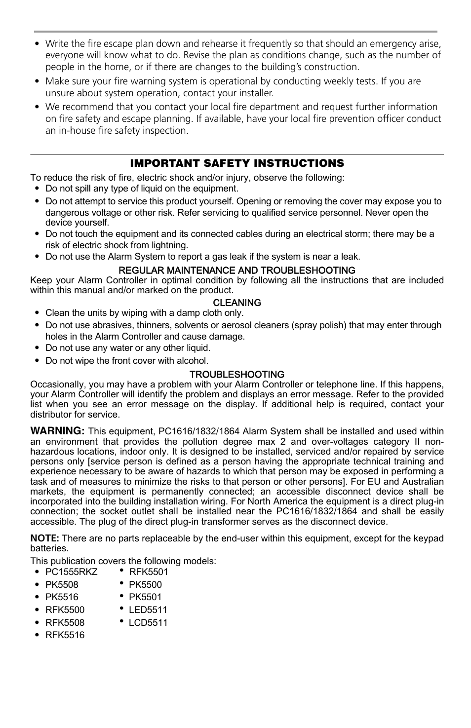 DSC POWERSERIES PC1616 User Manual | Page 23 / 24