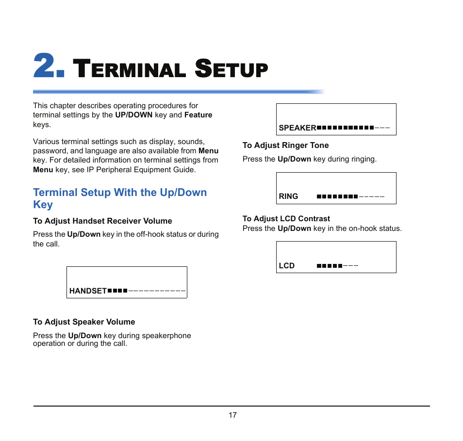 Erminal, Etup | NEC SV8100 User Manual | Page 23 / 69