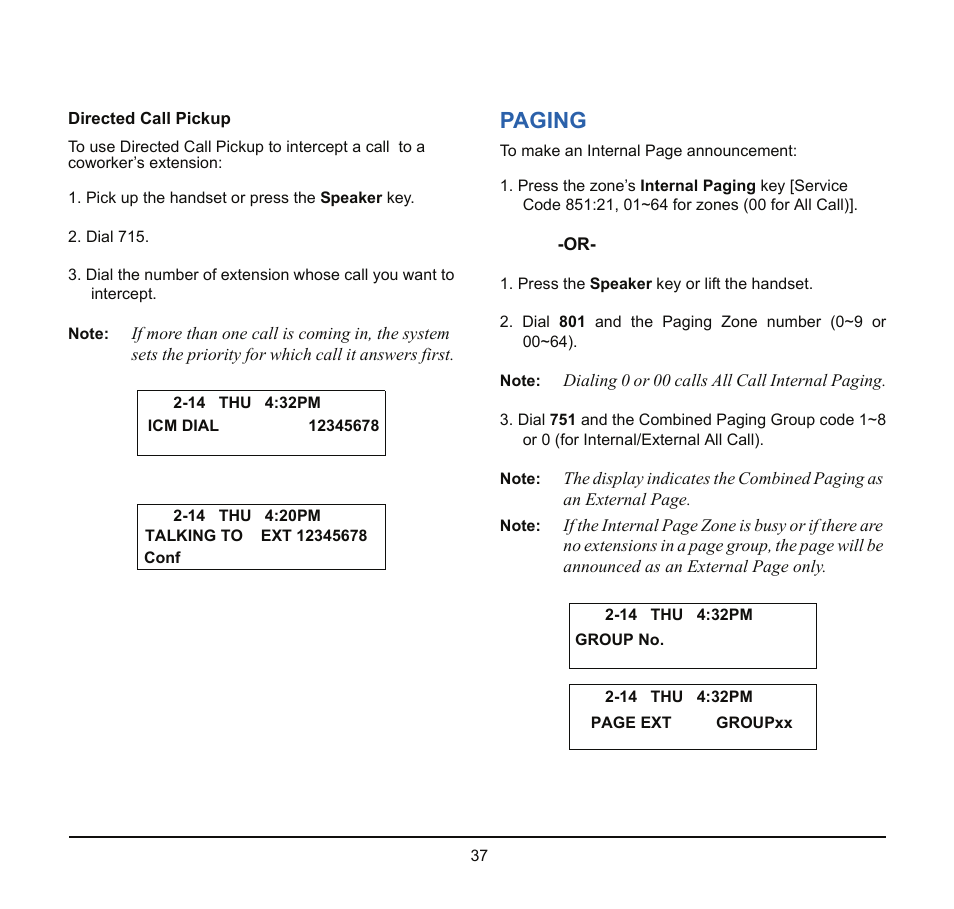 Paging | NEC SV8100 User Manual | Page 43 / 69