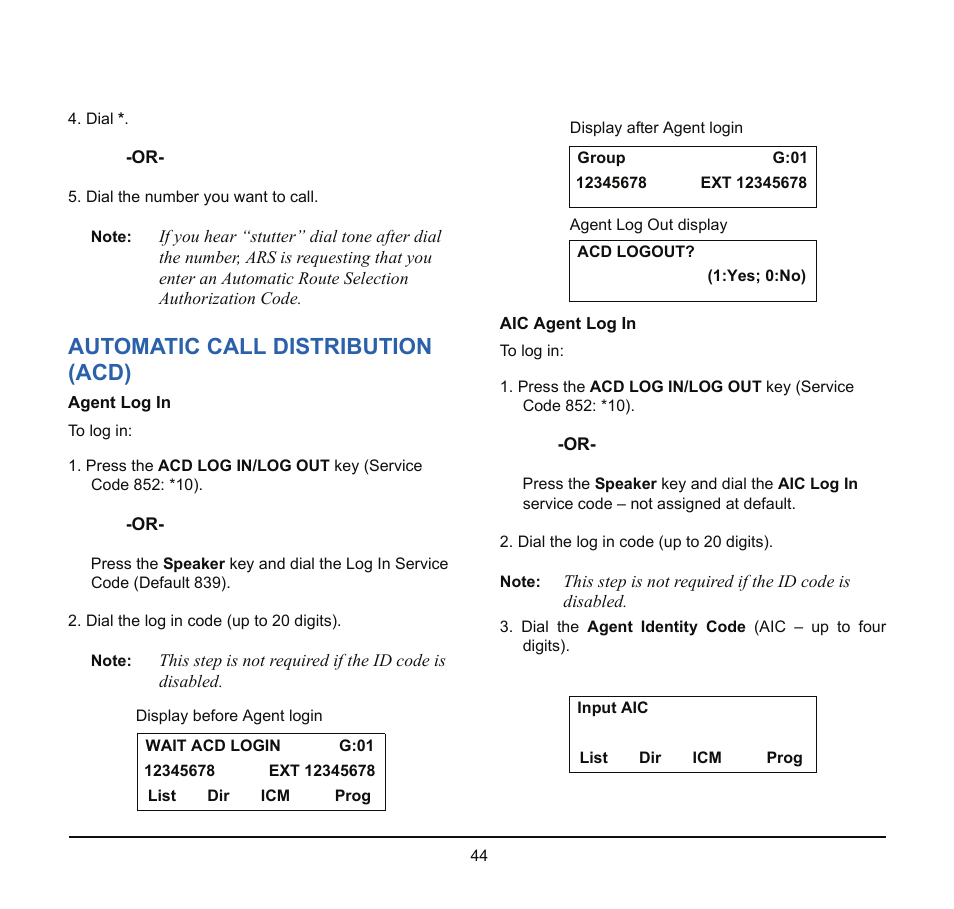 Automatic call distribution (acd) | NEC SV8100 User Manual | Page 50 / 69