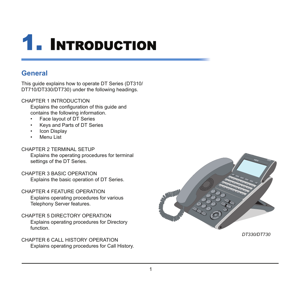 Ntroduction, General | NEC SV8100 User Manual | Page 7 / 69