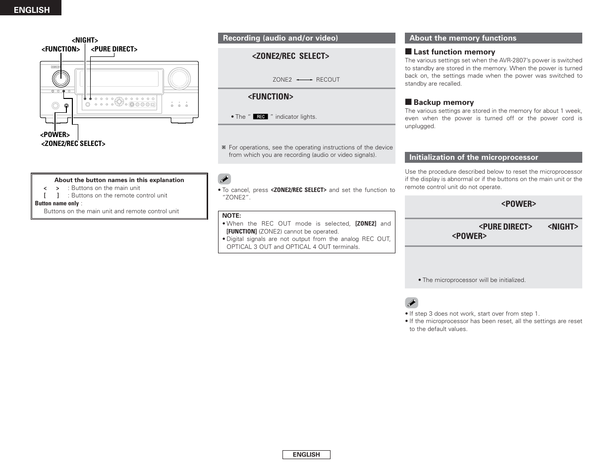 Denon AVR-2807 User Manual | Page 46 / 88