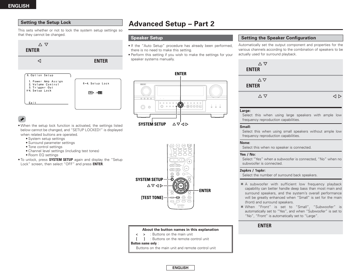 Advanced setup – part 2 | Denon AVR-2807 User Manual | Page 60 / 88