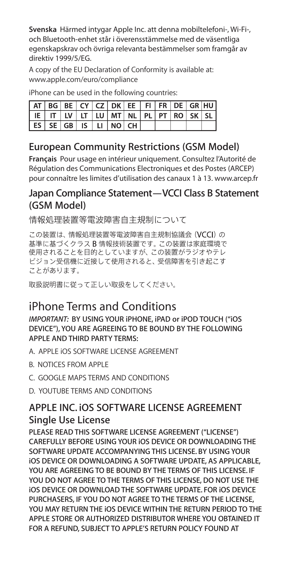 Iphone terms and conditions | Apple iPhone 4 User Manual | Page 13 / 32