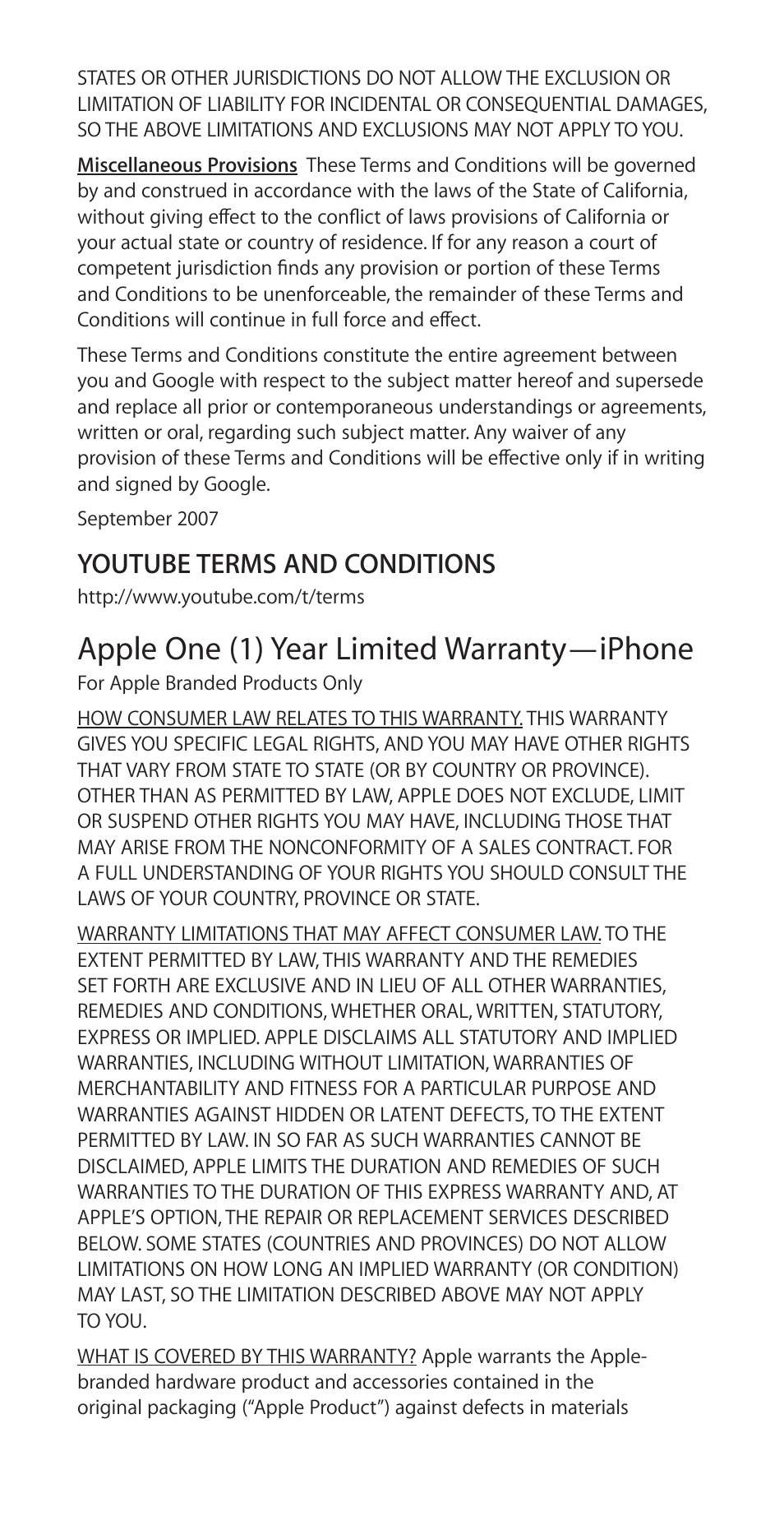 Apple one (1) year limited warranty—iphone | Apple iPhone 4 User Manual | Page 26 / 32