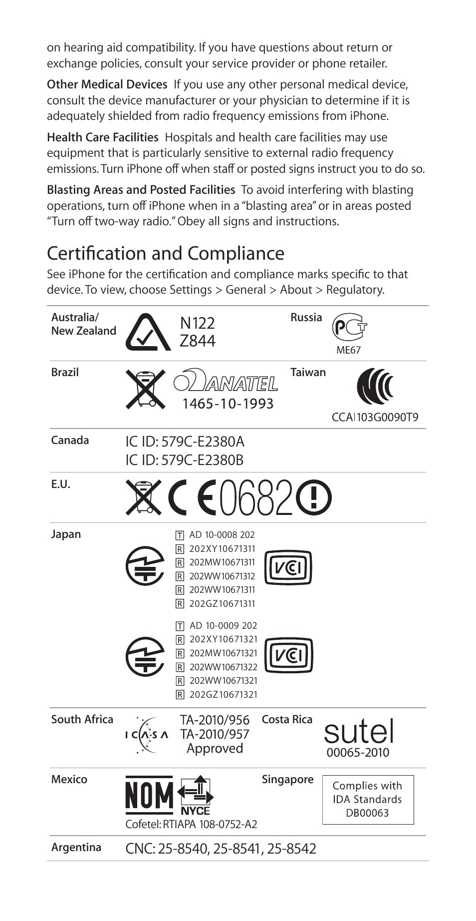 Certification and compliance | Apple iPhone 4 User Manual | Page 9 / 32