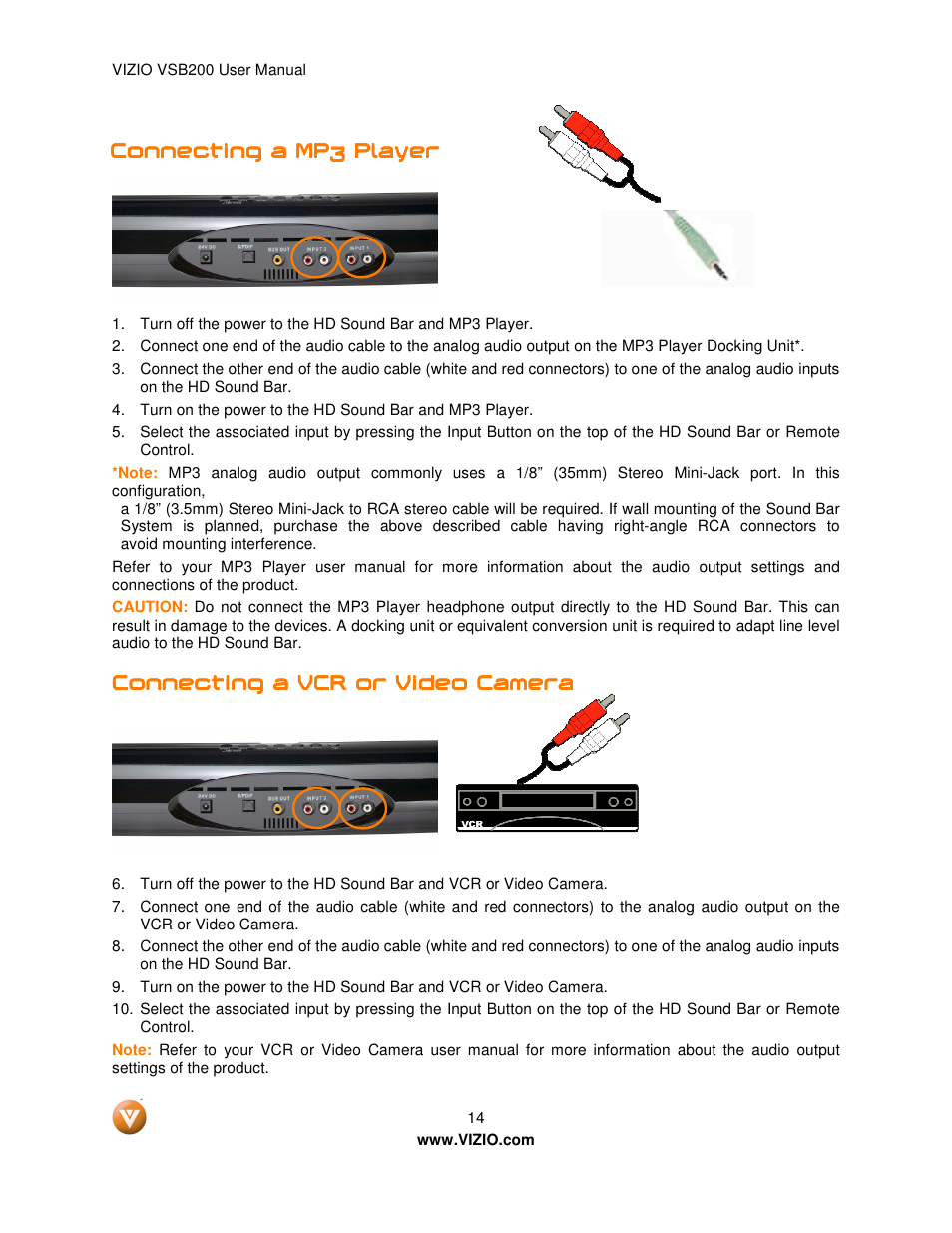 Vizio VSB200 User Manual | Page 14 / 29