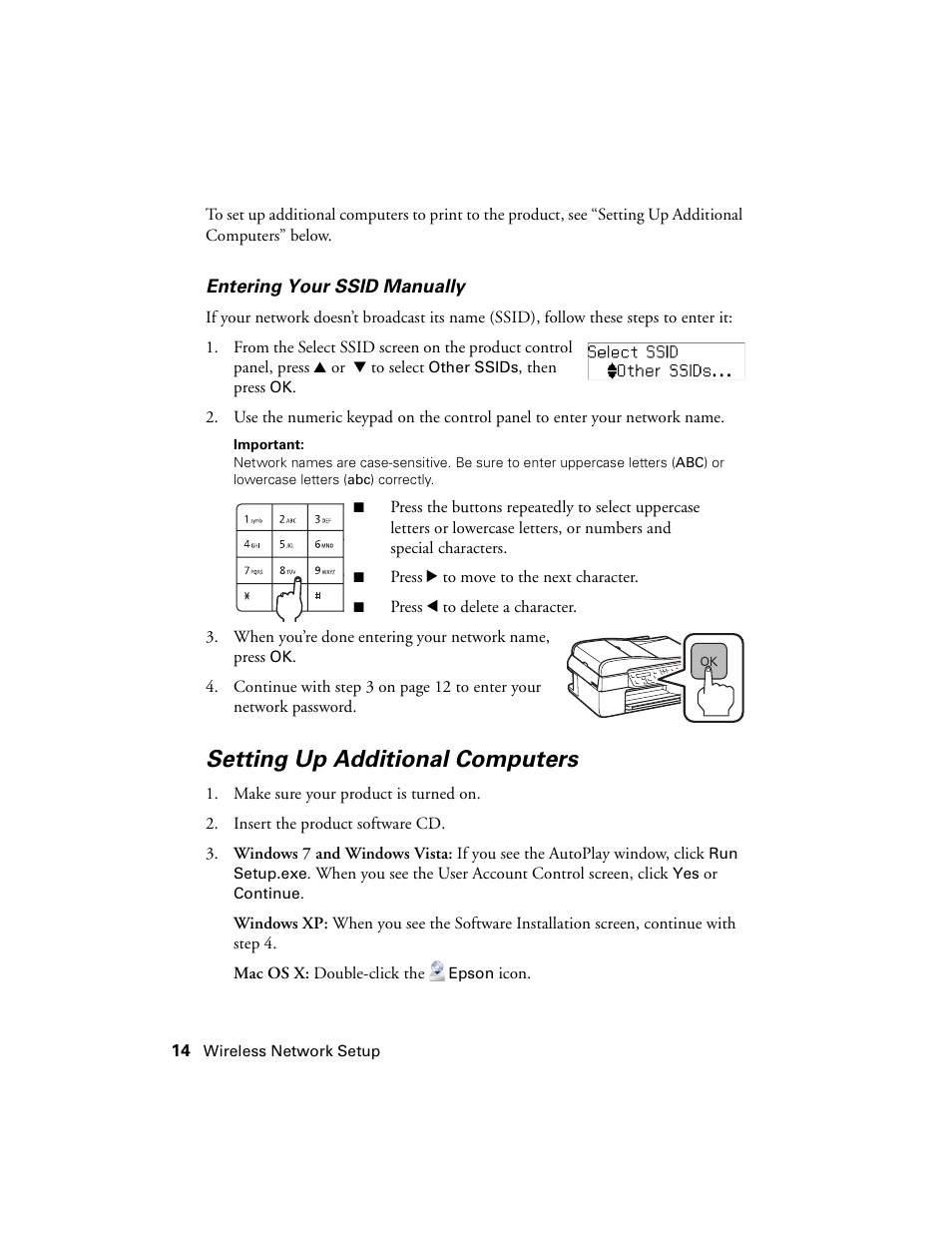 Setting up additional computers | Epson WorkForce 520 series User Manual | Page 14 / 64