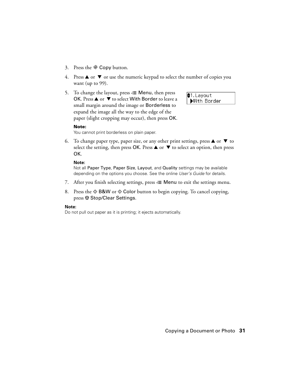 Epson WorkForce 520 series User Manual | Page 31 / 64