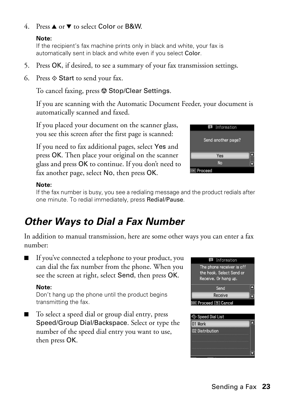 Other ways to dial a fax number | Epson WorkForce 610 Series User Manual | Page 23 / 60