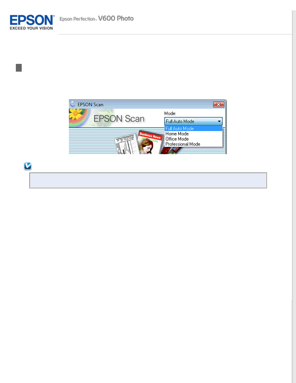 Changing the scan mode, For instructions on switching to full auto mode, For instructions on switching to office mode | For instructions on switching to home mode, For instructions on switching to professional mode | Epson PERFECTION V600 PHOTO User Manual | Page 40 / 164