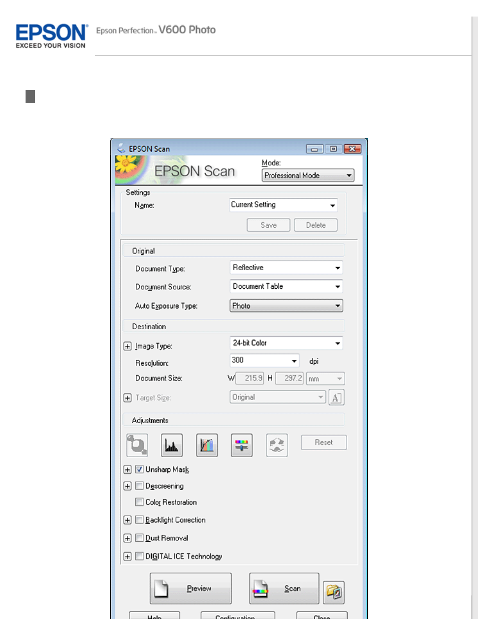 Scanning in professional mode | Epson PERFECTION V600 PHOTO User Manual | Page 48 / 164