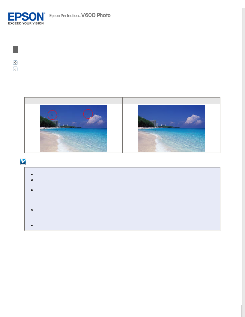 Removing dust marks with the dust removal feature, For instructions on using this feature, see | Epson PERFECTION V600 PHOTO User Manual | Page 80 / 164