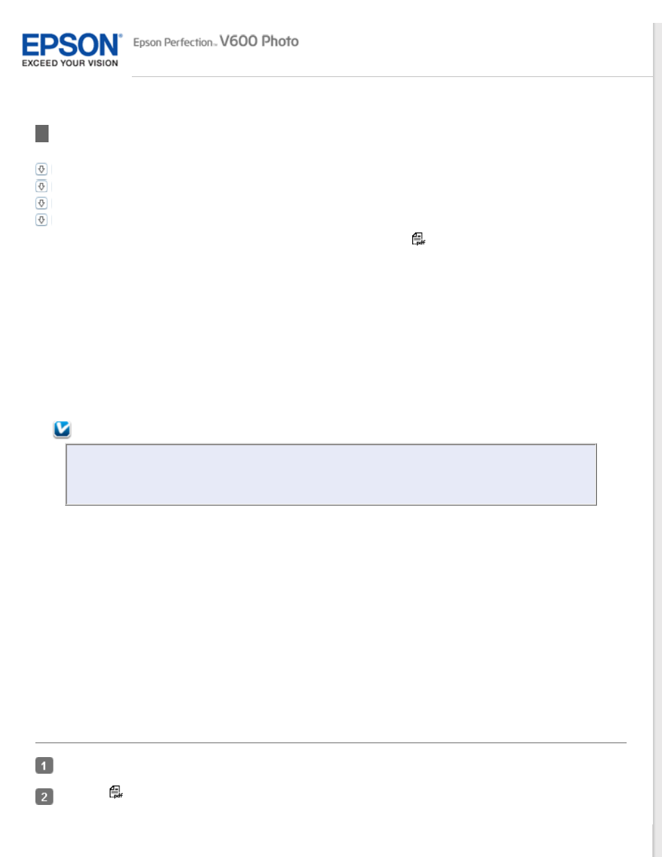 Scanning to a pdf file, Scanning, To a pdf file | For instructions, Settings. for details, see, To a pdf file using the pdf button, Scanning to a pdf file using the, Pdf button, For details, Scanning to a pdf file using the pdf button | Epson PERFECTION V600 PHOTO User Manual | Page 99 / 164