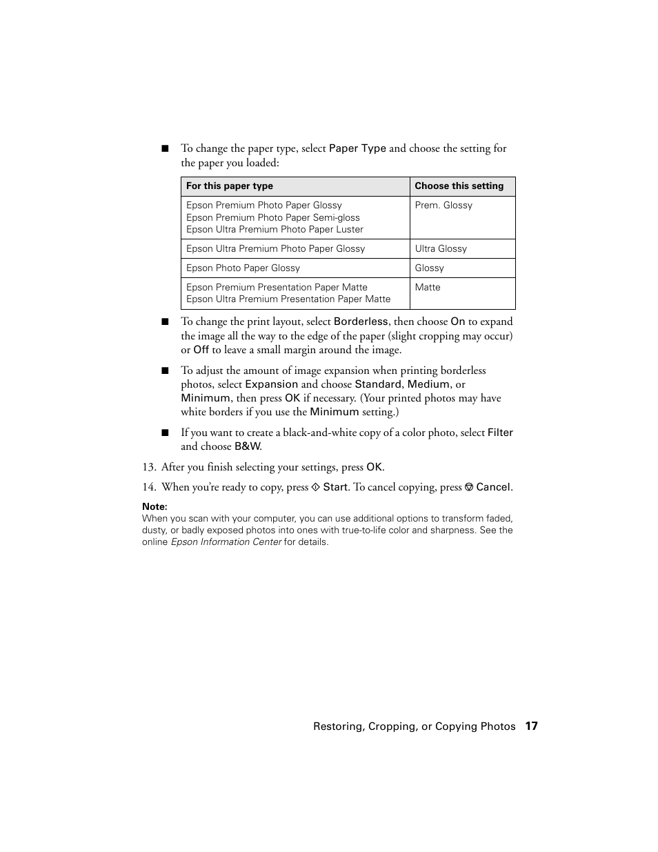 Epson Artisan 810 Series User Manual | Page 17 / 64