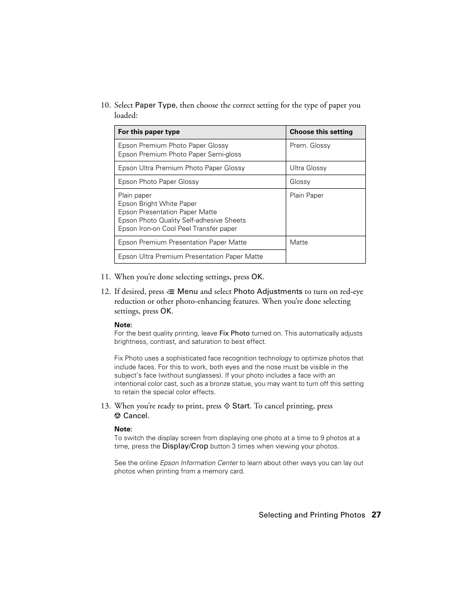 Epson Artisan 810 Series User Manual | Page 27 / 64
