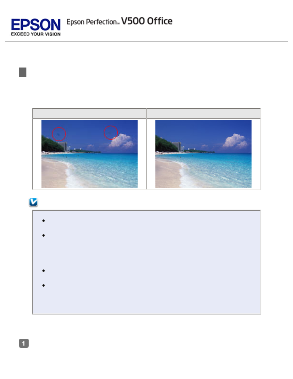 Removing dust marks, For instructions on using this feature, see | Epson Perfection V500 User Manual | Page 127 / 240