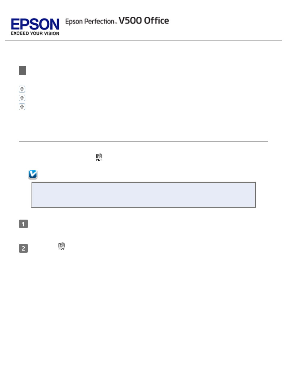 Scanning directly to a pdf file, Button, then see, For instructions | Starting a scan with the scan to pdf button | Epson Perfection V500 User Manual | Page 148 / 240