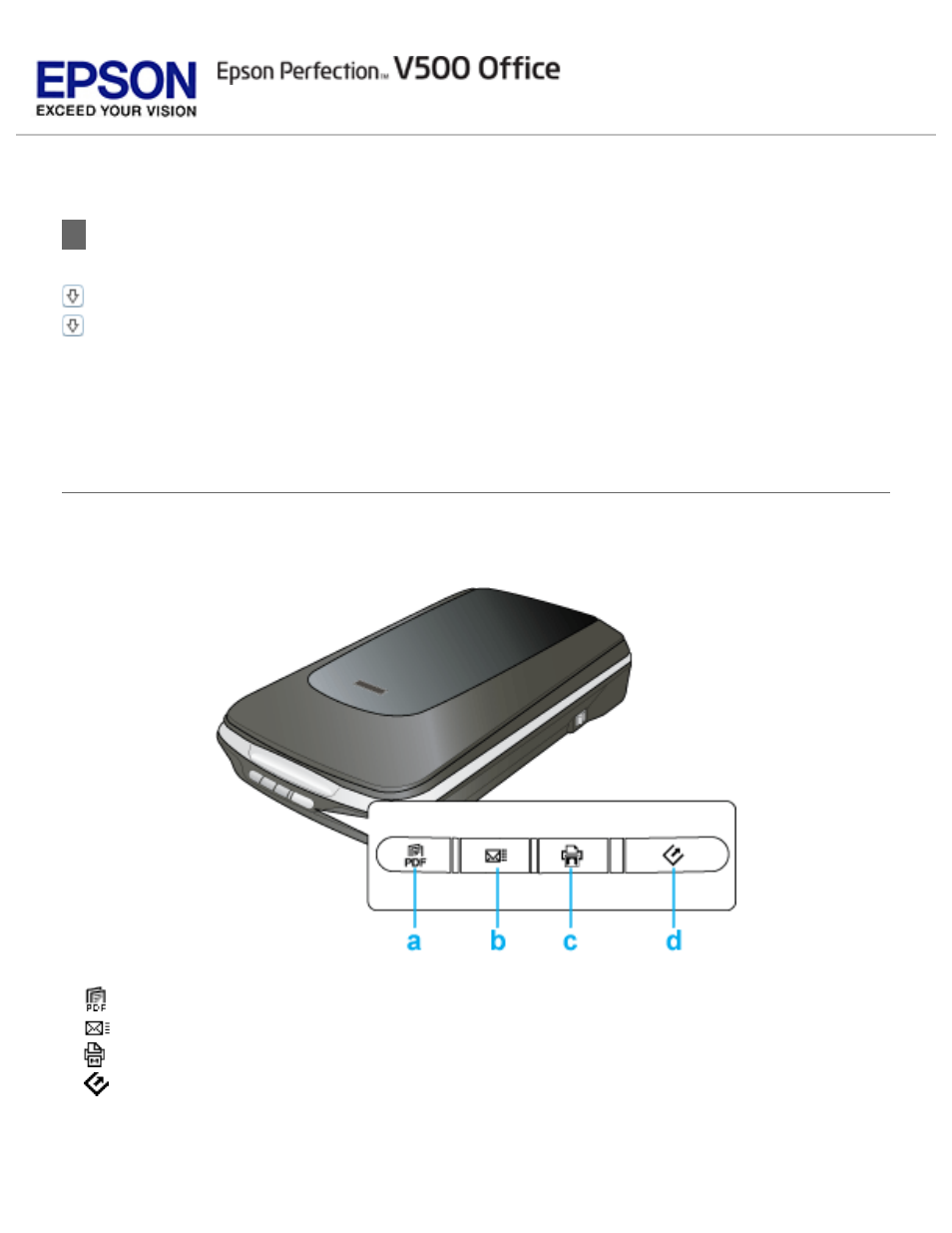 Available scanning methods, Using the scanner buttons | Epson Perfection V500 User Manual | Page 23 / 240