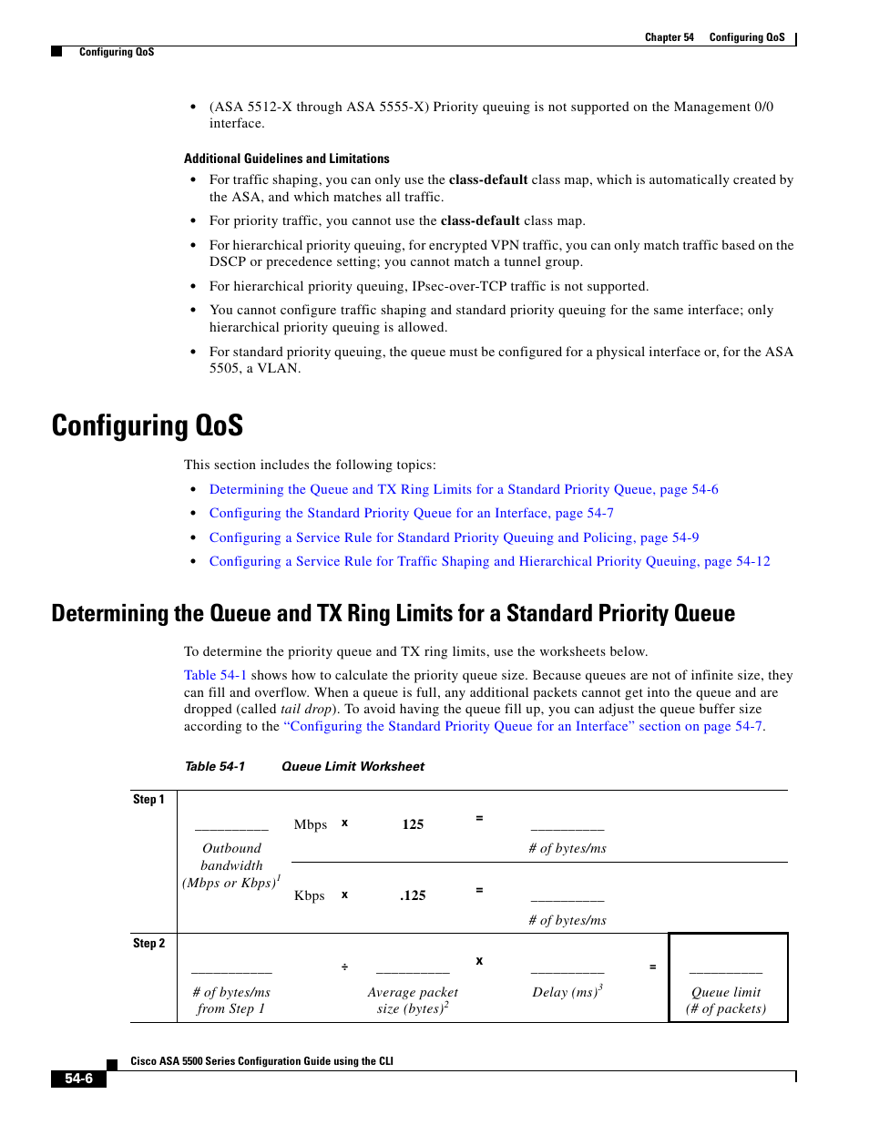 Configuring qos | Cisco ASA 5505 User Manual | Page 1150 / 1994