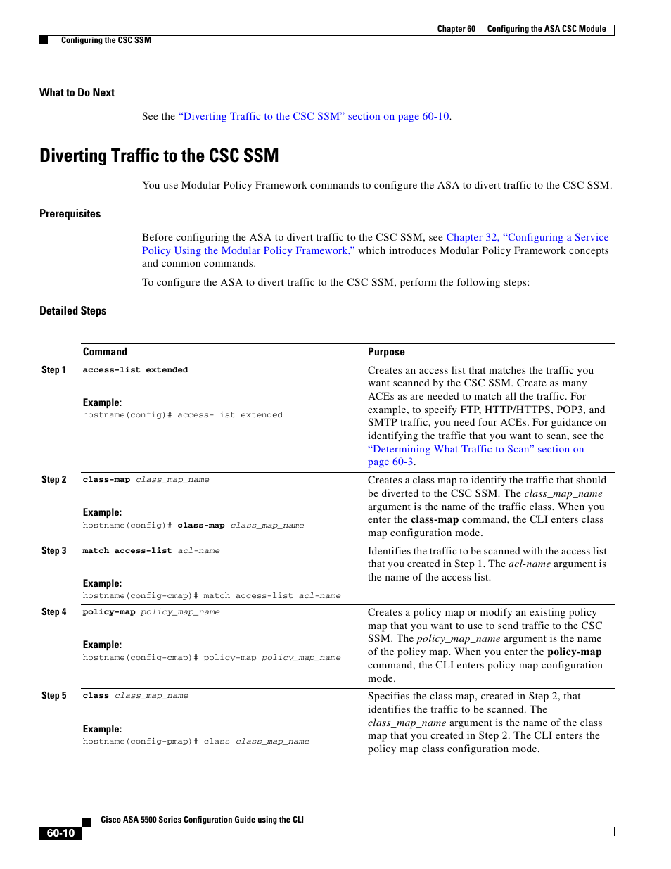 Diverting traffic to the csc ssm | Cisco ASA 5505 User Manual | Page 1278 / 1994