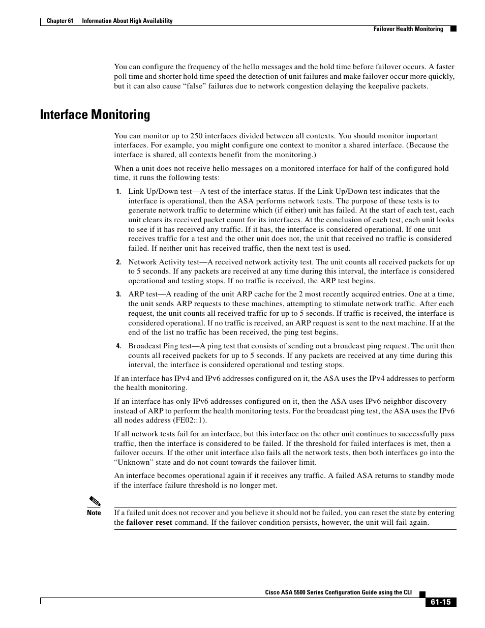 Interface monitoring | Cisco ASA 5505 User Manual | Page 1303 / 1994