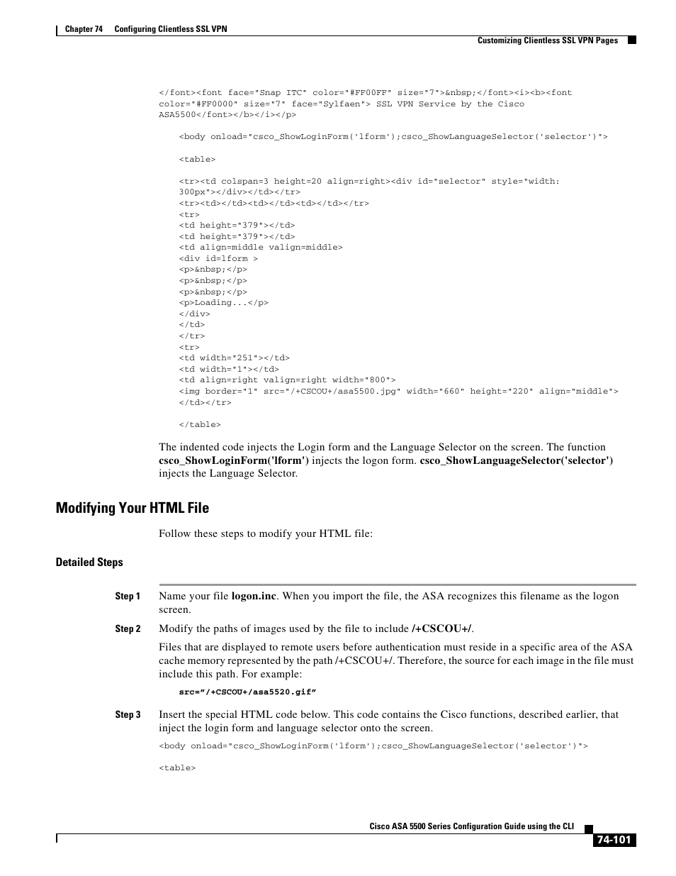 Modifying your html file | Cisco ASA 5505 User Manual | Page 1687 / 1994