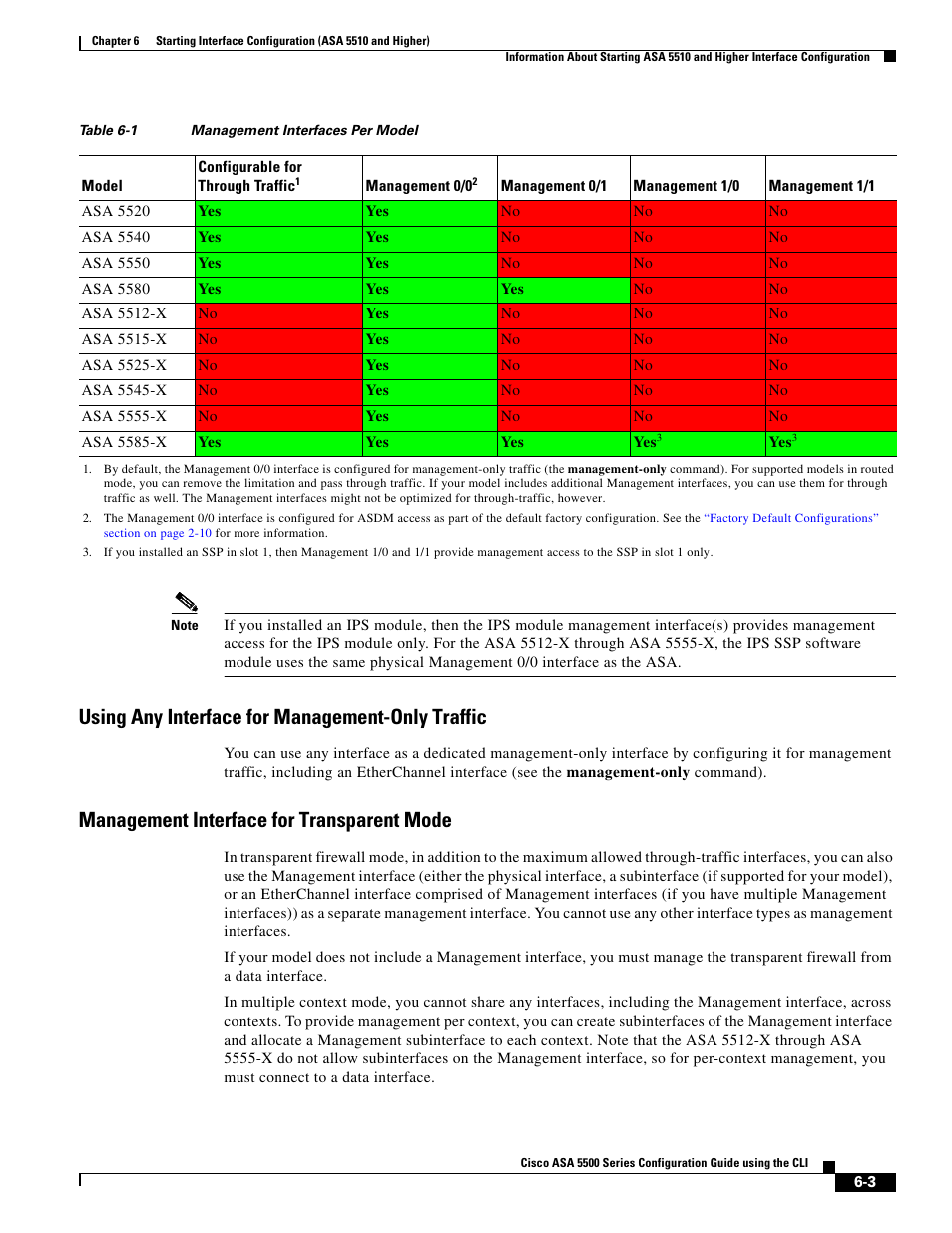 Using any interface for management-only traffic, Management interface for transparent mode | Cisco ASA 5505 User Manual | Page 245 / 1994