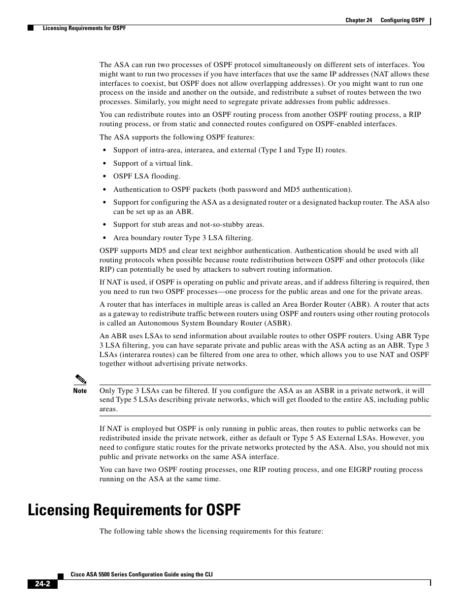 Licensing requirements for ospf | Cisco ASA 5505 User Manual | Page 464 / 1994