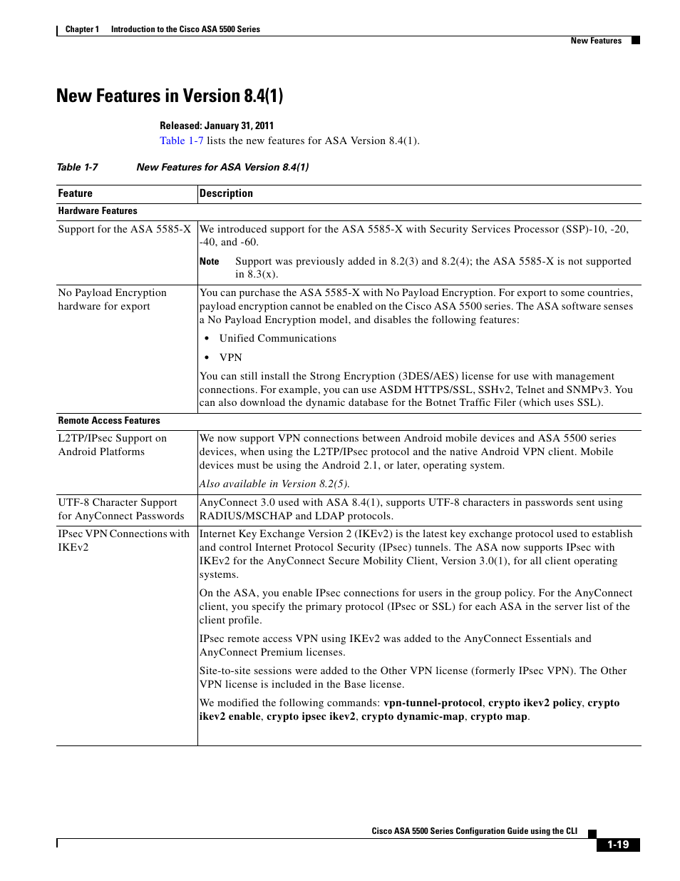 New features in version 8.4(1) | Cisco ASA 5505 User Manual | Page 89 / 1994