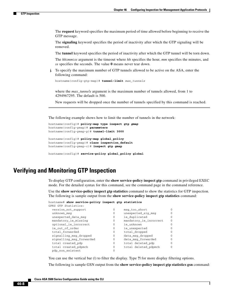 Verifying and monitoring gtp inspection | Cisco ASA 5505 User Manual | Page 954 / 1994