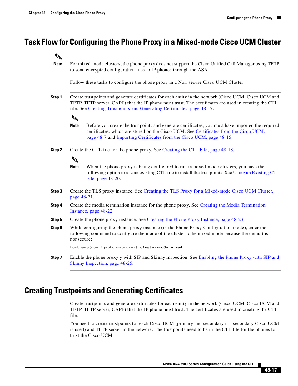 Creating trustpoints and generating certificates | Cisco ASA 5505 User Manual | Page 999 / 1994