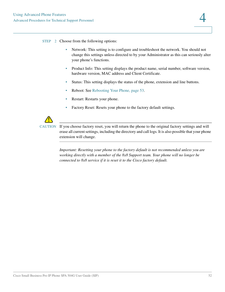 Cisco IP Phone SPA 504G User Manual | Page 58 / 68