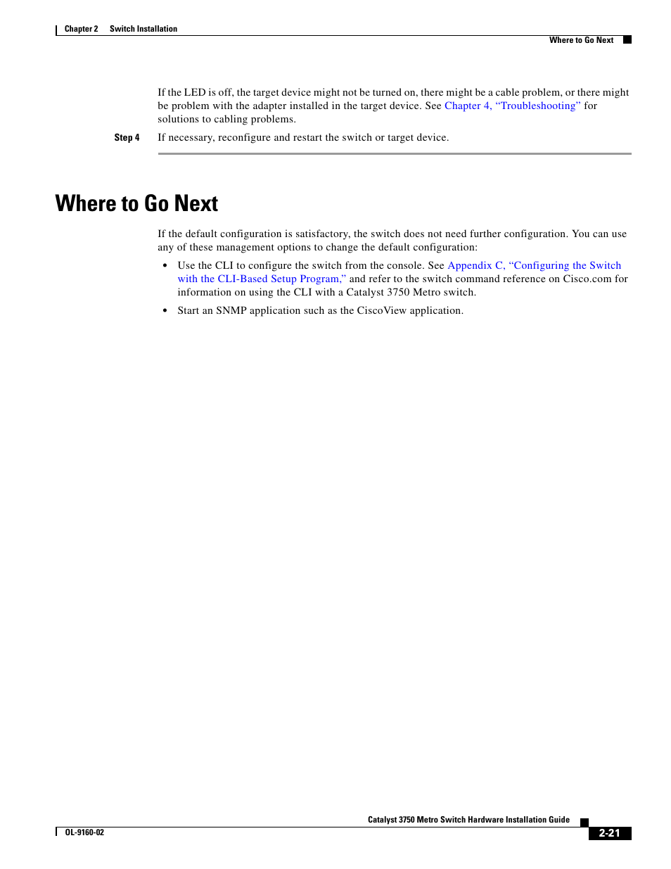 Where to go next | Cisco 3750 User Manual | Page 39 / 86