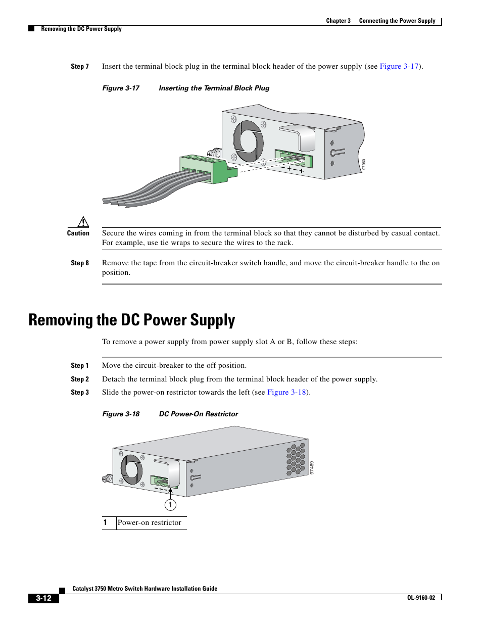 Removing the dc power supply | Cisco 3750 User Manual | Page 52 / 86